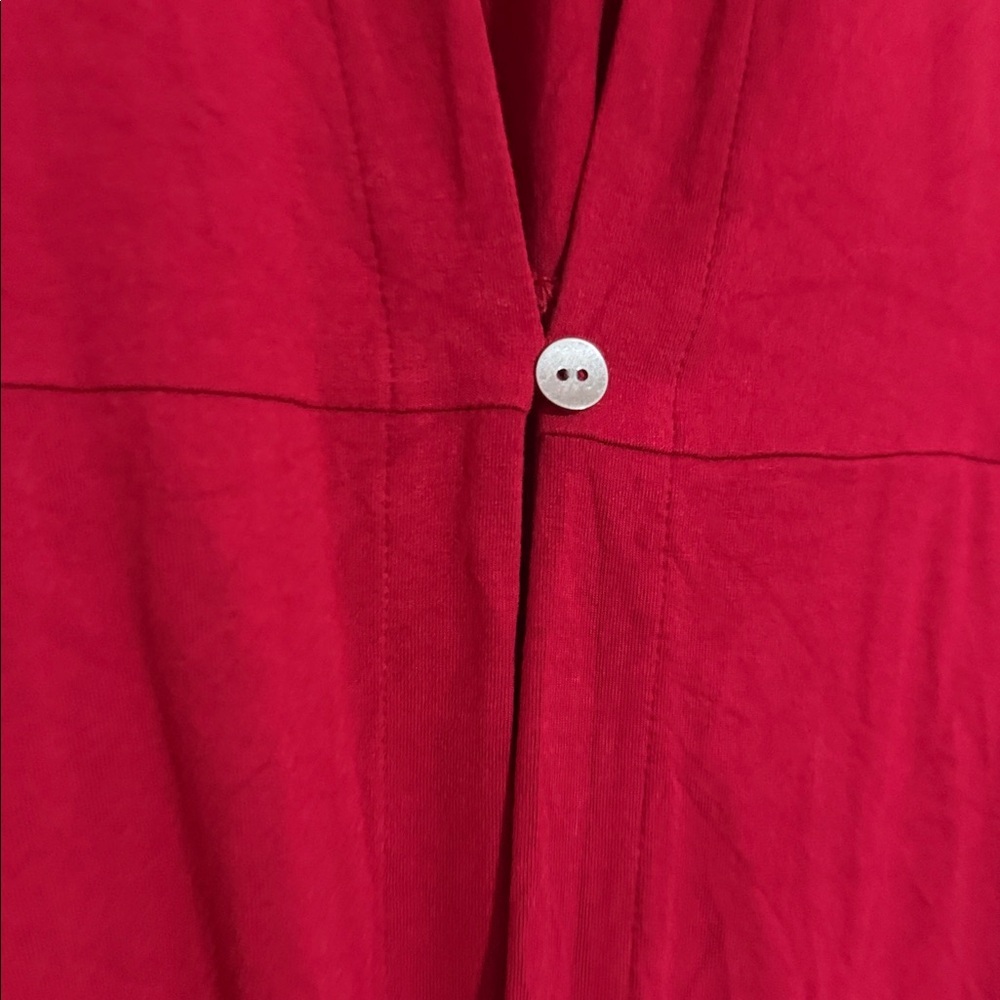 J. Jill Vibrant Red Top blouse cardigan women XL casual soft office one button - Picture 3 of 8